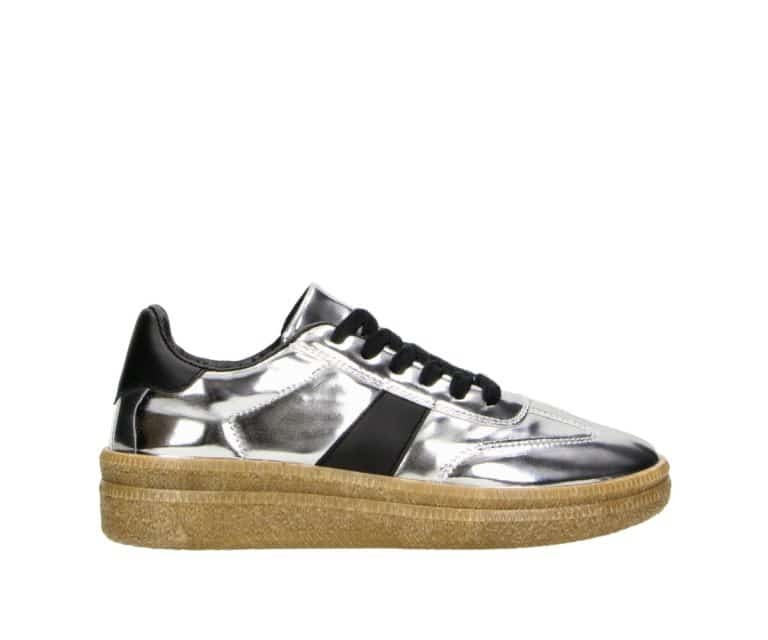 2DD0790101 8221 Silver-Black Pu Metallic Sneaker