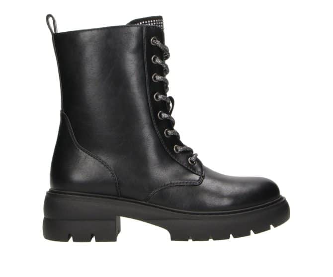 2TT0360203 2100 Black Pu Combat Boot