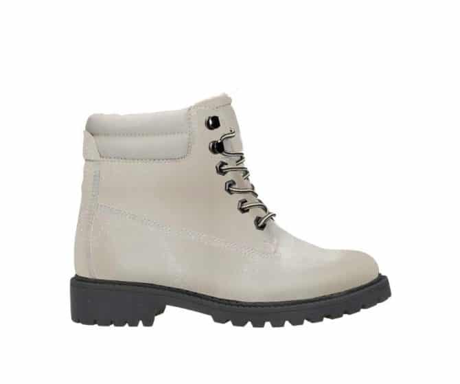 2TT0050201 1200 Ecru Pu Patent Wrinkle Boot