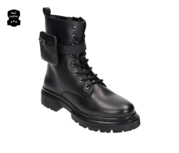 2YY0070201 2100 Black Leather Biker Boot