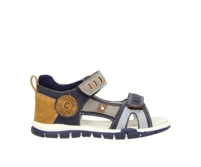 1JS0430801 4133 Navy-Cognac Combo Boys' Sandal