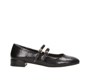 2BB2811502 2100 Black PU Snake Ballerina