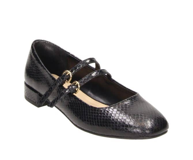 2BB2811502 2100 Black PU Snake Ballerina