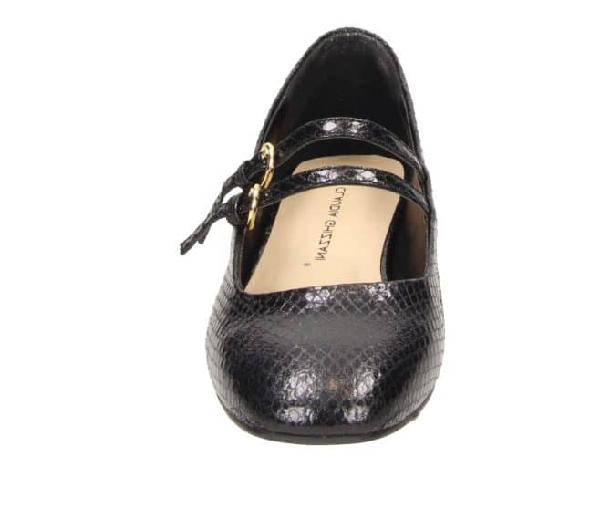 2BB2811502 2100 Black PU Snake Ballerina