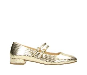 2BB2811502 8500 Gold PU Snake Mary Jane Ballerina