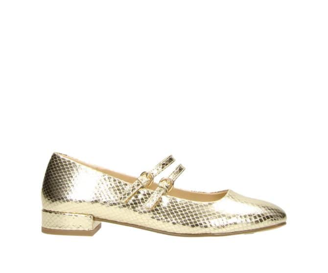 2BB2811502 8500 Gold PU Snake Mary Jane Ballerina