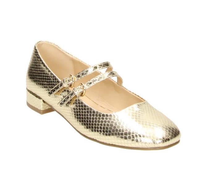 2BB2811502 8500 Gold PU Snake Ballerina