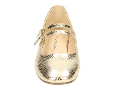 2BB2811502 8500 Gold PU Snake Mary Jane Ballerina