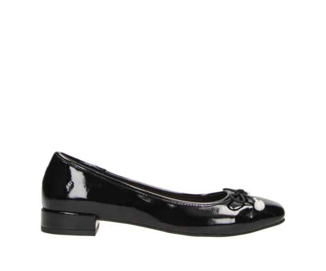 2BB2811504 2100 Black PU Patent Wrinkle Ballerina