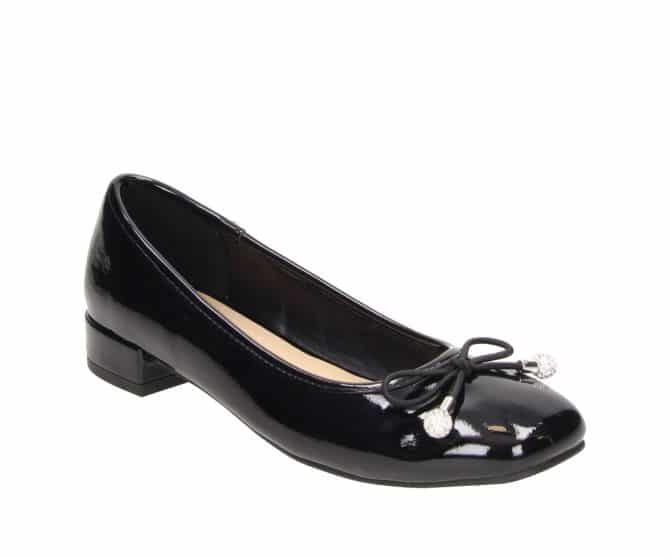 2BB2811504 2100 Black PU Patent Wrinkle Ballerina