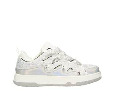 2FF1110103 8211 Silver-White Textured Combi Sneaker