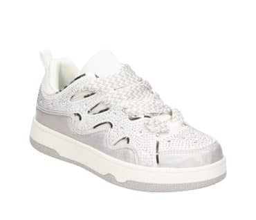 2FF1110103 8211 Silver-White Textured Combi Sneaker