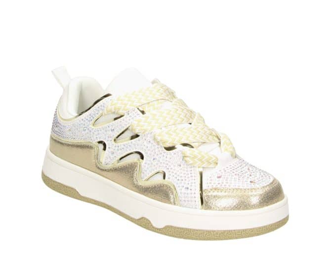 2FF1110103 8511 Gold-White Textured Combi Sneaker