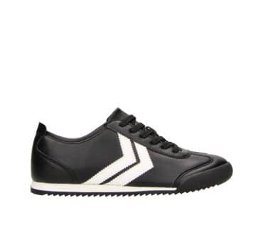 2FF1200101 2111 Black-White PU Retro Sneaker