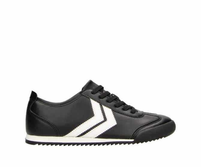 2FF1200101 2111 Black-White PU Retro Sneaker