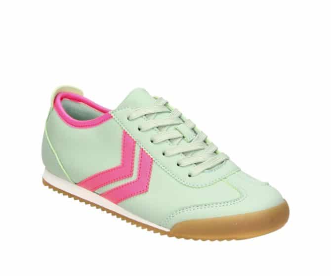 2FF1200101 4664 Mint-Fuchsia PU Retro Sneaker