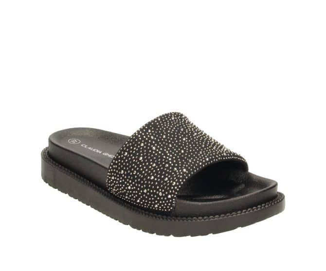 2PT0360701 2182 Black-Silver Textile MF Sandal