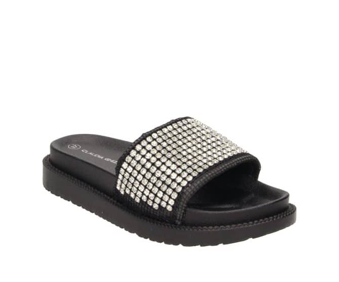 2PT0360701 2182 Black-Silver Textile MF Sandal