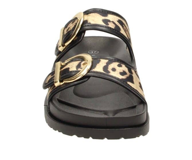 2PT0390703 3921 Leopard-Black Textile Combo Sandal