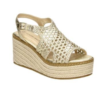 2AA2522203 8500 Gold PU Metallic Sandal Wedge