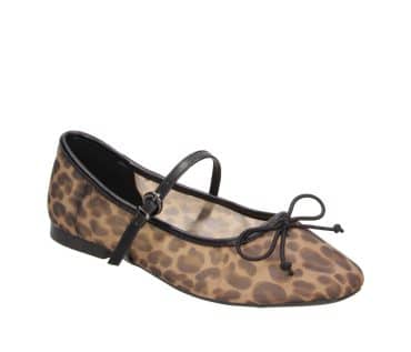 2BB3122002 3900 Leopard PU Ballerina