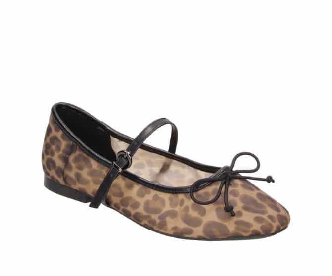 2BB3122002 3900 Leopard PU Ballerina