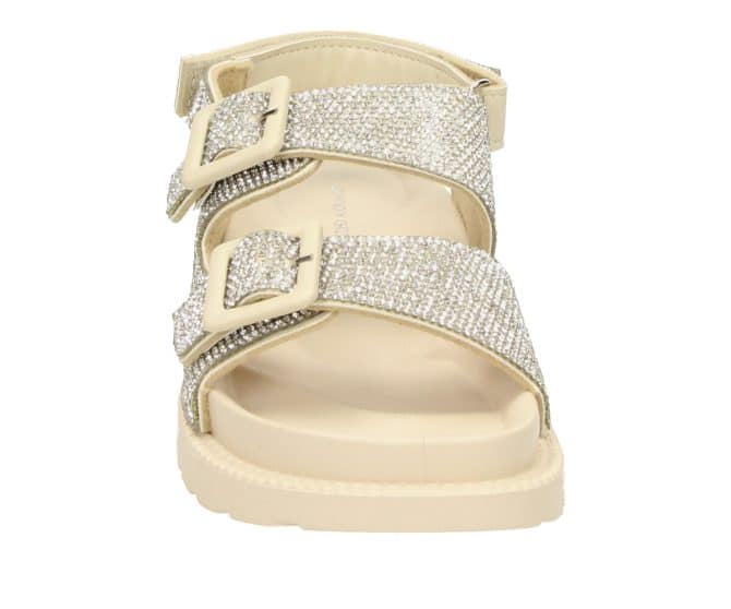 2PT0230901 4382 Beige-Silver PU Glitter Sandal