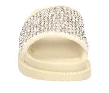 2PT0360702 3482 Beige-Silver Textile MF Glitter Slide